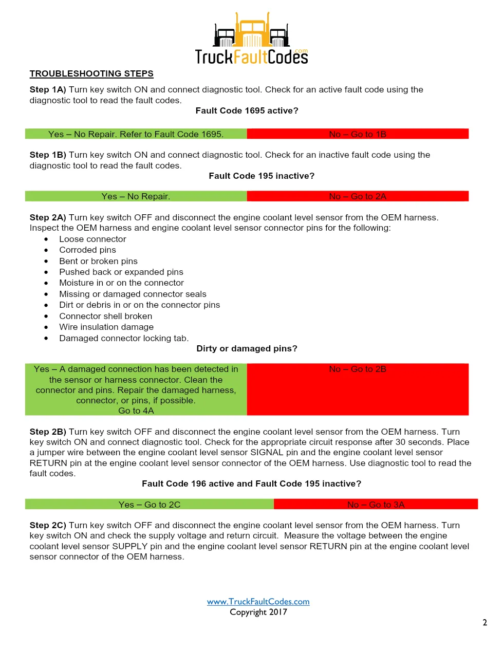 Cummins code 195 Workshop Reference Code 195-3 wire – 5 pages - preview page 2 of 3
