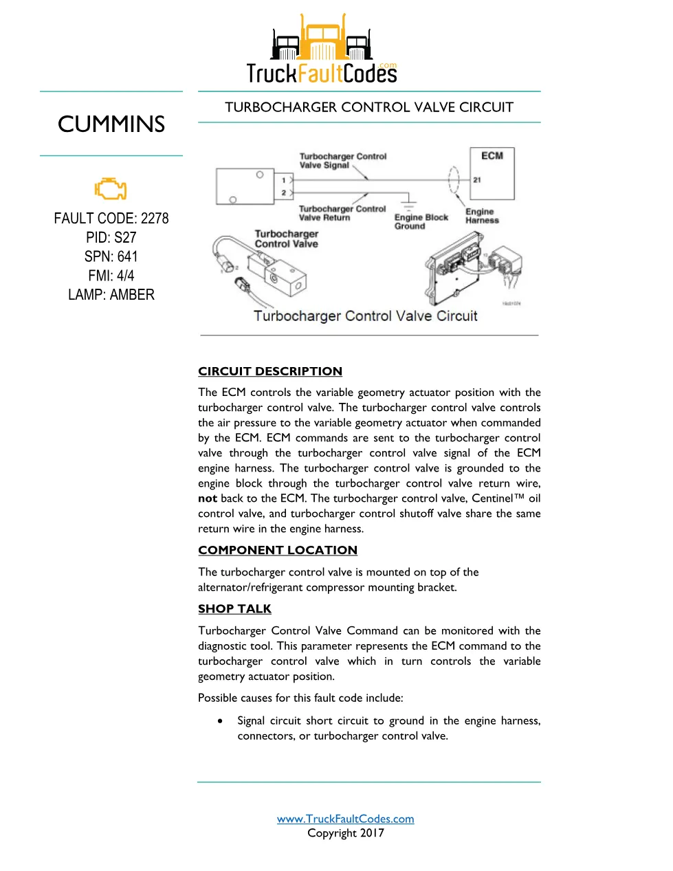 Cummins code 2278 diagnostic reference PDF, 6 pages – Official - preview page 1 of 3