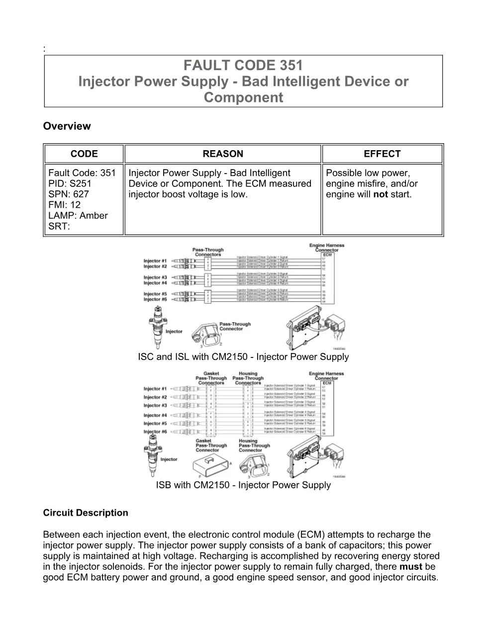 Cummins Code 351 Troubleshooting Manual — Fault Code 351 — PDF, 9 - preview page 1 of 3