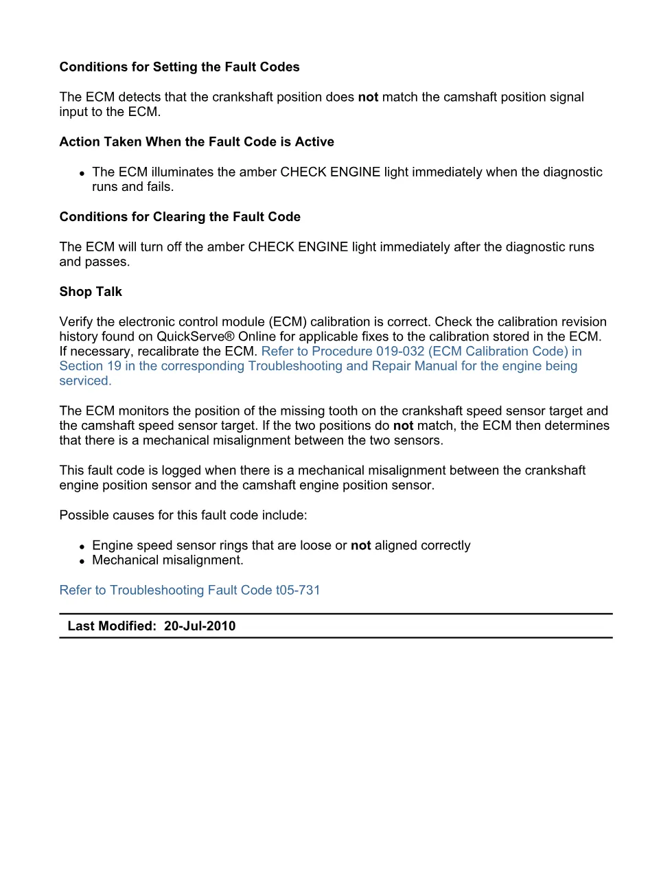 Cummins Code 731 Diagnostic Manual — Fault Code 731 — PDF, 4 - preview page 2 of 3