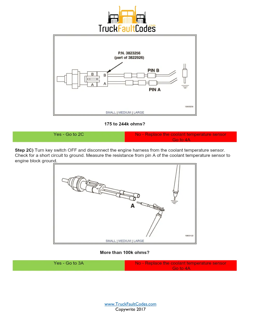 Cummins coolant sensor Troubleshooting Manual — Fault Code 145 - page 3 is available after signing in