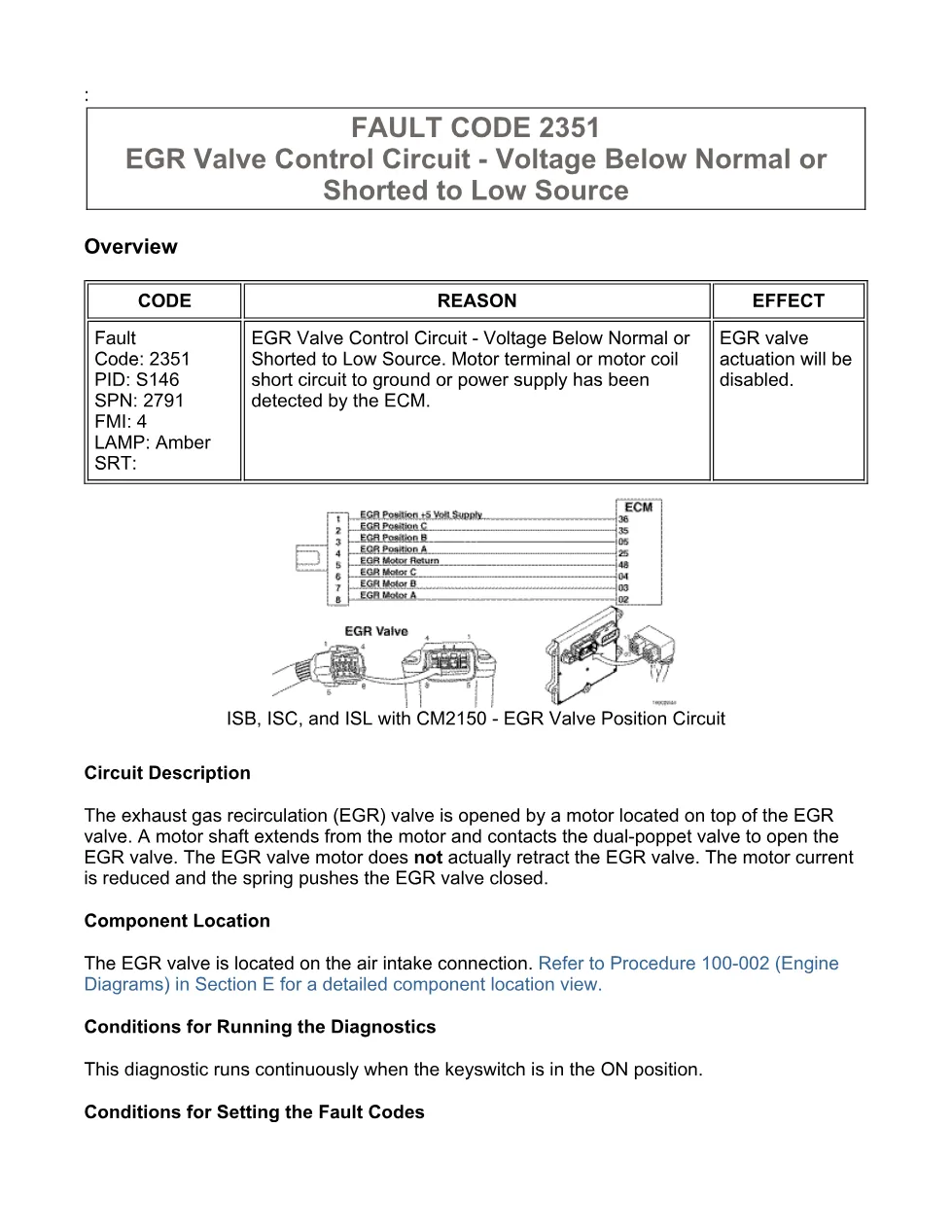 Cummins EGR fault manual — Code 2351 — PDF, 17 pages – Official - preview page 1 of 3