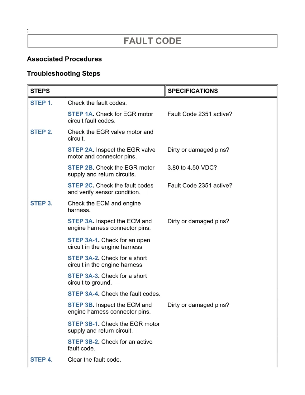 Cummins EGR fault manual — Code 2351 — PDF, 17 pages – Official - page 3 is available after signing in
