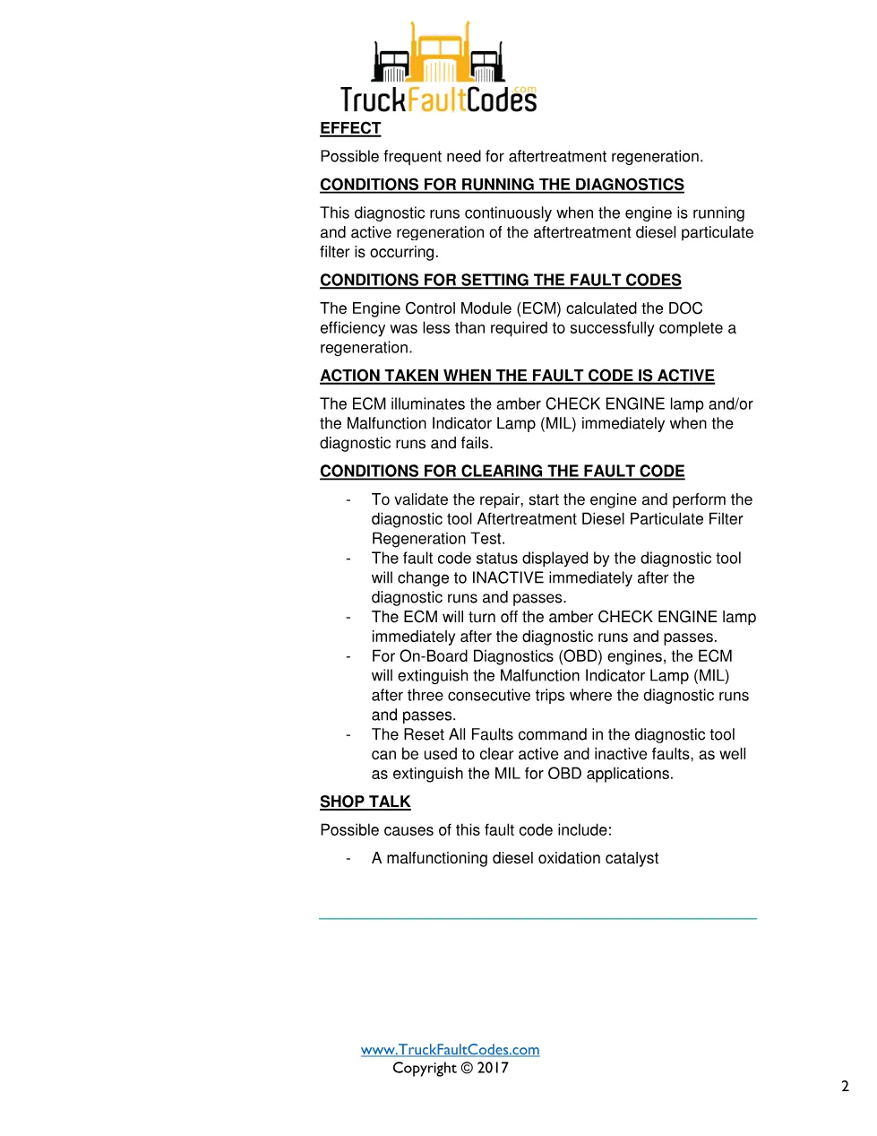 Cummins fault 1691 diagnostic procedure – AFTERTREATMENT DIESEL - preview page 2 of 3