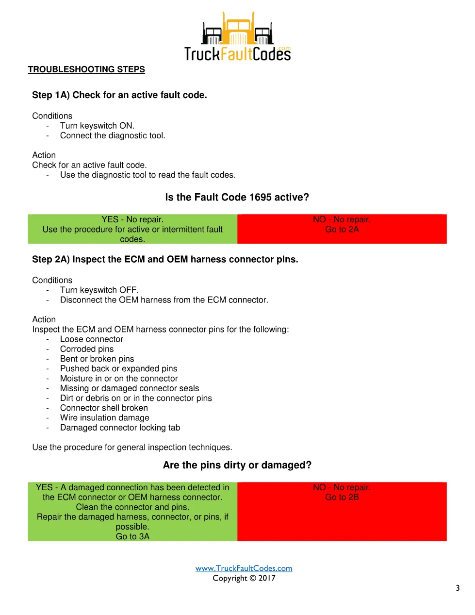 Cummins fault 1695 diagnostic procedure – SENSOR SUPPLY 5 – PDF - page 3 is available after signing in