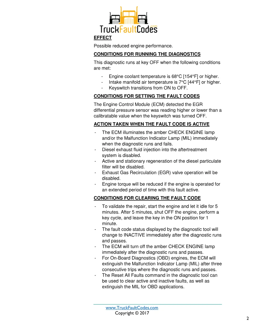 Cummins fault 1866 DTCs diagnostic procedure – EXHAUST GAS – 8 - preview page 2 of 3