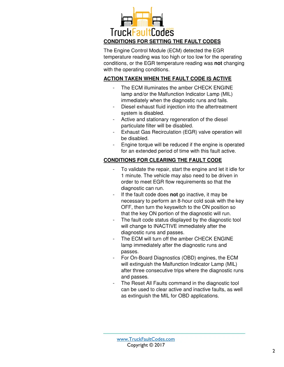 Cummins fault 1867 diagnostic procedure – ENGINE GAS – 7 pages - preview page 2 of 3