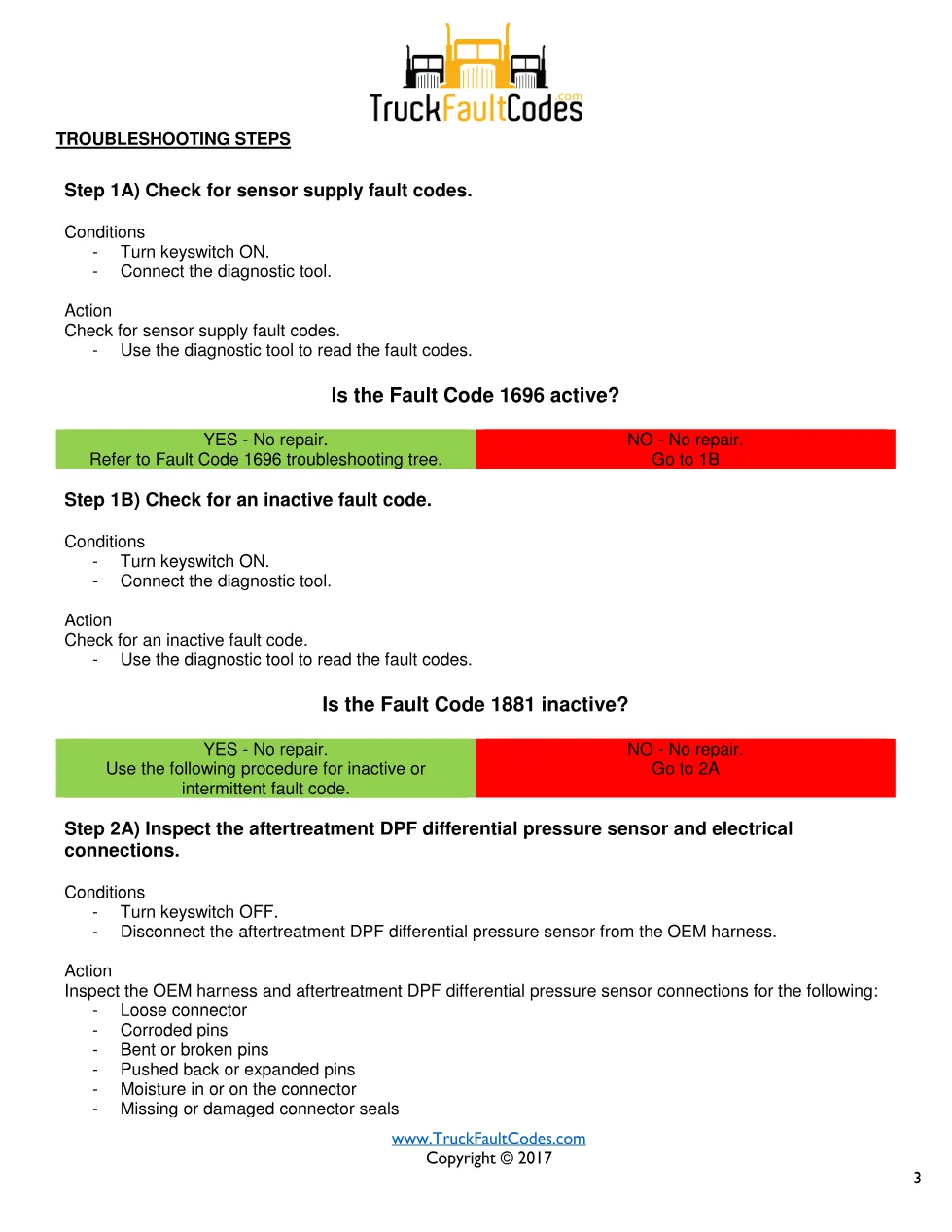 Cummins fault 1881 diagnostic procedure – AFTERTREATMENT DIESEL - page 3 is available after signing in