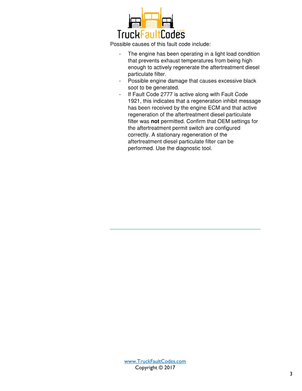 Cummins fault 1921 diagnostic procedure – AFTERTREATMENT DIESEL - page 3 is available after signing in