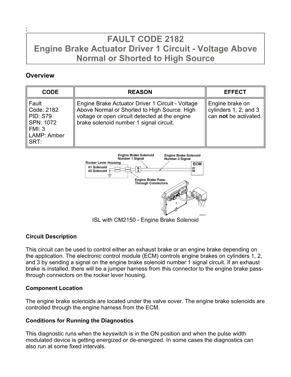 Cummins fault 2182 Troubleshooting Manual — Code 2182 PDF, 13 - preview page 1 of 3