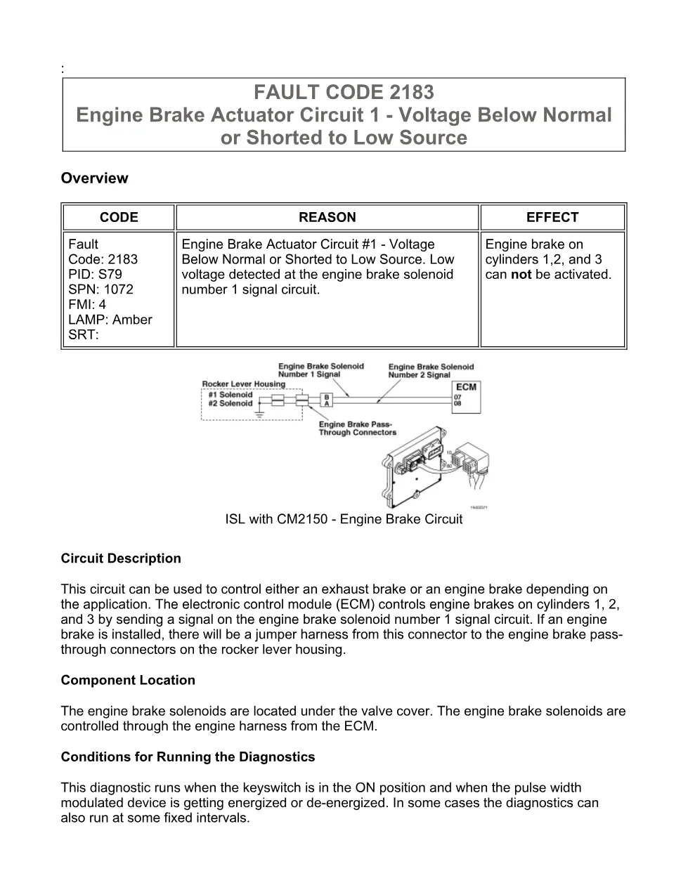 Cummins fault 2183 Troubleshooting Manual — Code 2183 PDF, 14 - preview page 1 of 3