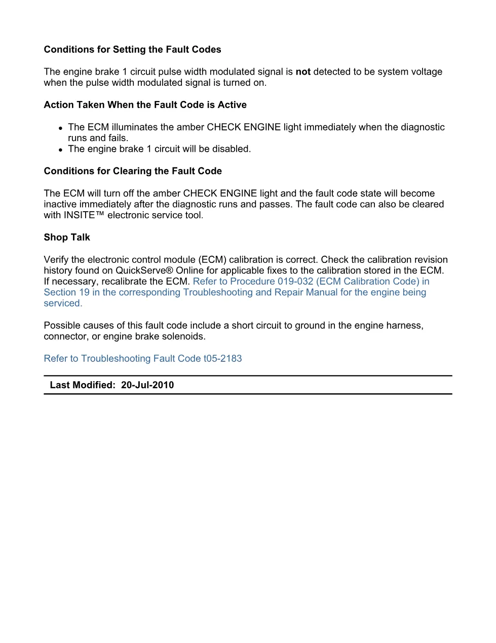 Cummins fault 2183 Troubleshooting Manual — Code 2183 PDF, 14 - preview page 2 of 3