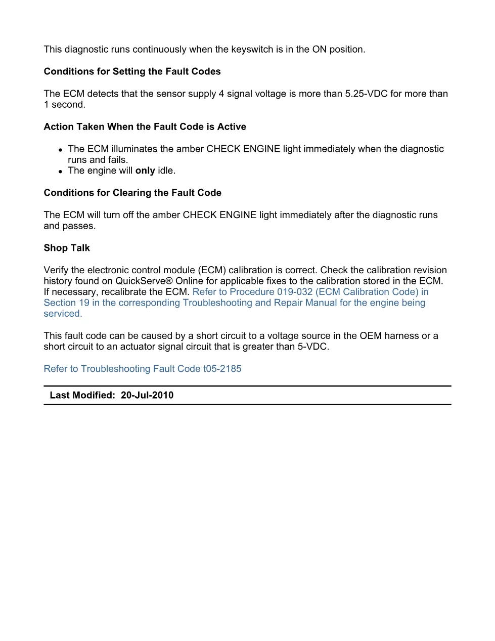 Cummins fault 2185 Diagnostic Manual — Code 2185 PDF, 9 pages - preview page 2 of 3