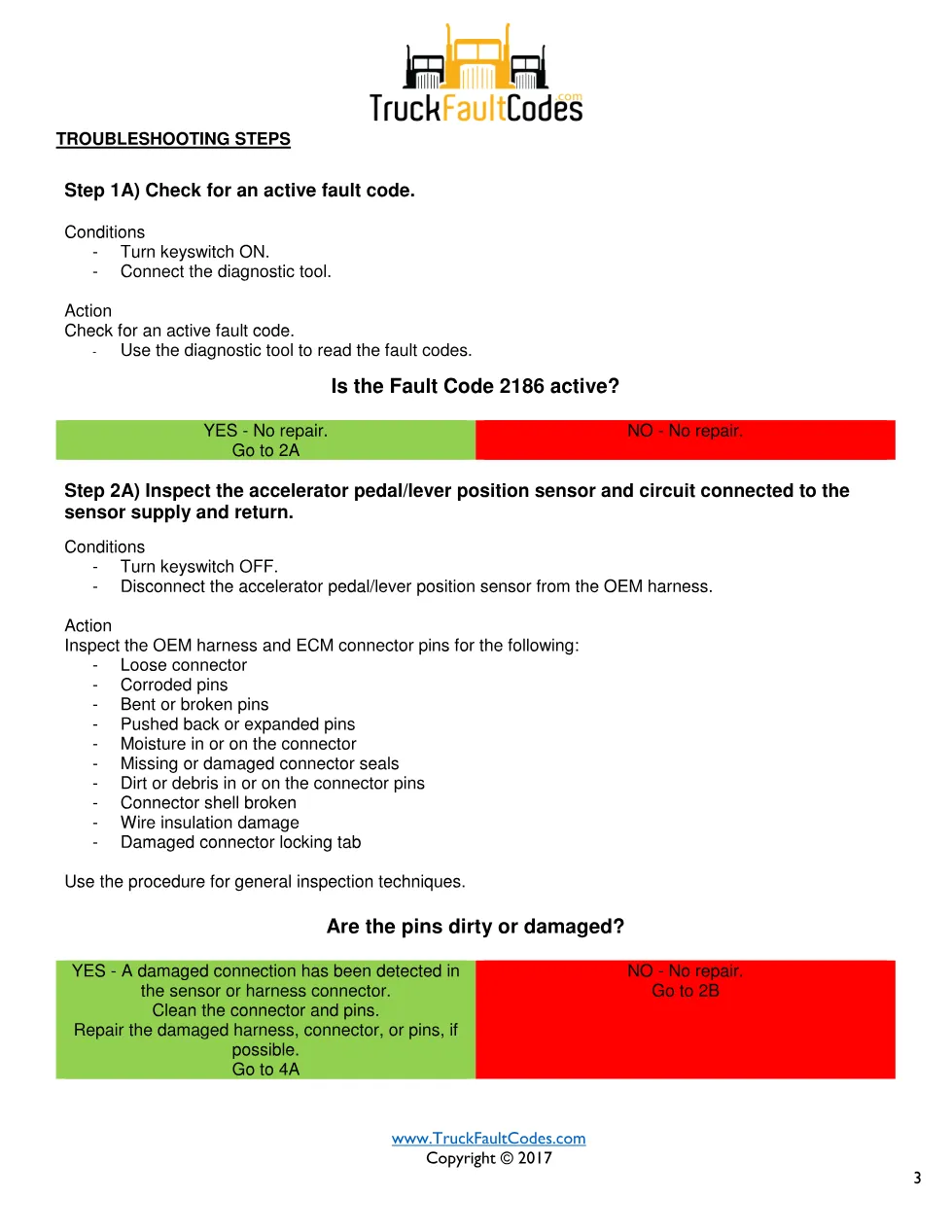 Cummins fault 2186 diagnostic procedure – SENSOR SUPPLY 4 CIRCUIT - page 3 is available after signing in