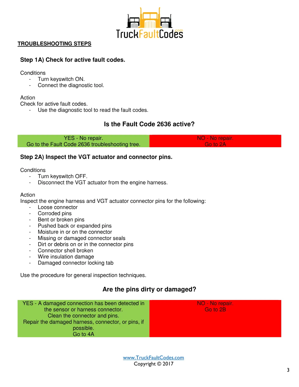 Cummins fault 2198 diagnostic procedure – VGT ACTUATOR DRIVER - page 3 is available after signing in