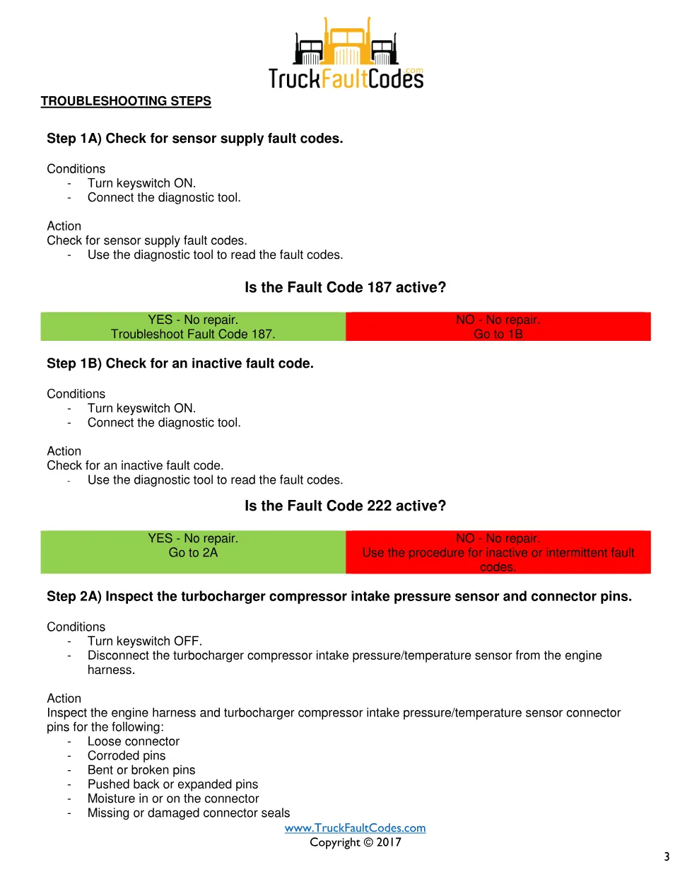 Cummins fault 222 diagnostic procedure – BAROMETRIC PRESSURE - page 3 is available after signing in