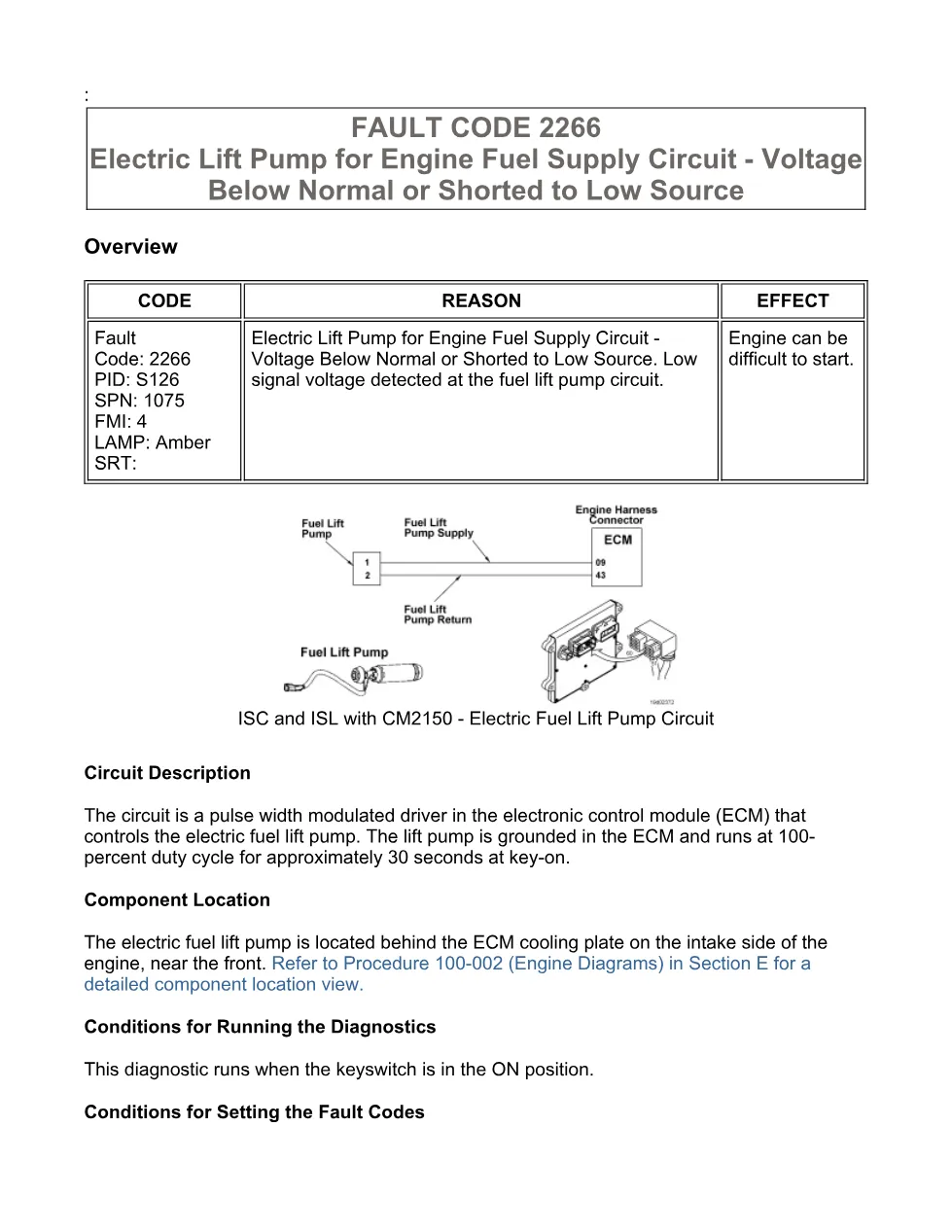 Cummins fault 2266 Troubleshooting Manual — Code 2266 — PDF, 12 - preview page 1 of 3