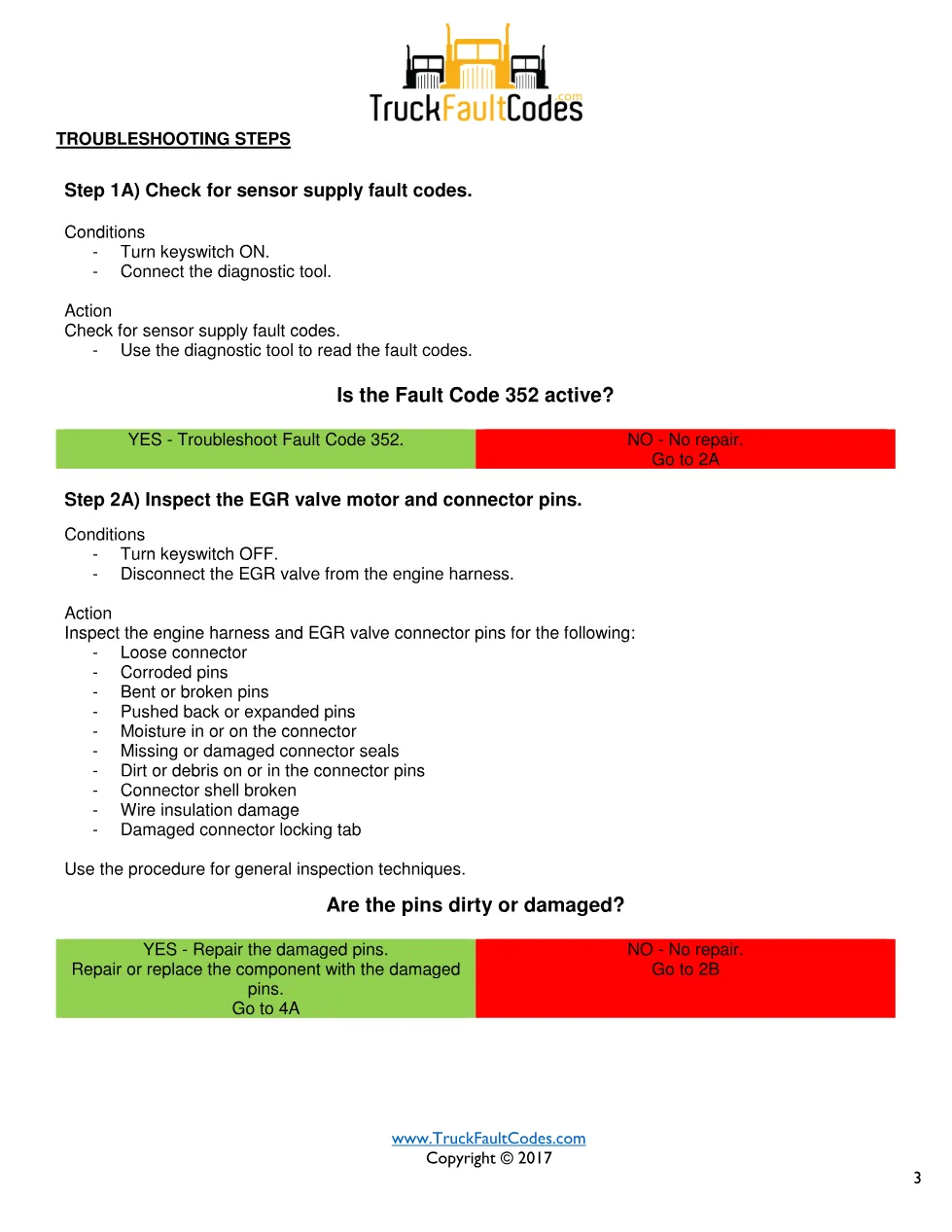 Cummins fault 2272 diagnostic procedure – EGR VALVE POSITION - page 3 is available after signing in