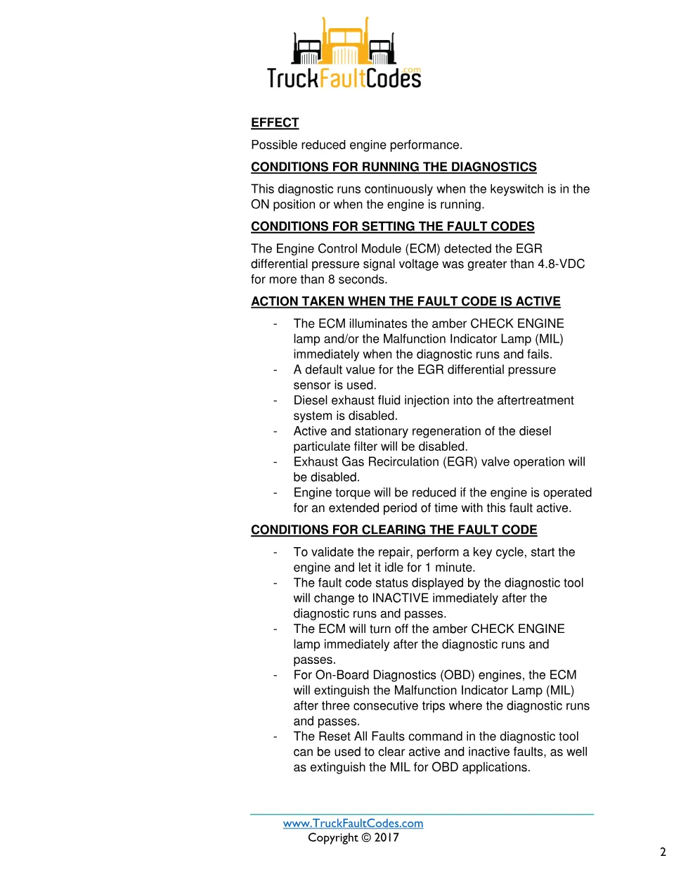 Cummins fault 2273 diagnostic procedure – EXHAUST GAS – 10 pages - preview page 2 of 3