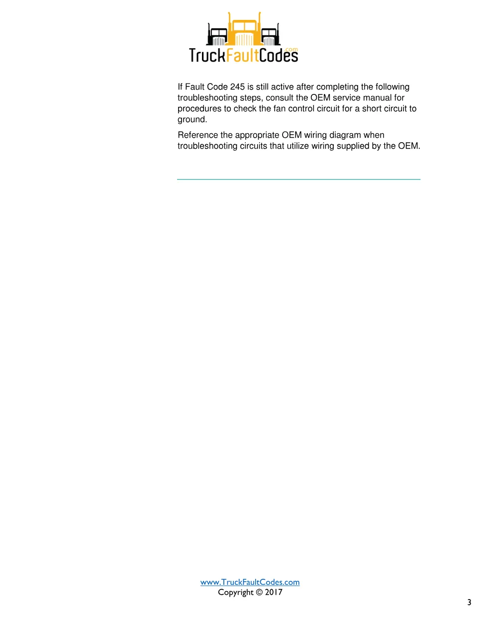 Cummins fault 245 diagnostic procedure – FAN CONTROL CIRCUIT - page 3 is available after signing in
