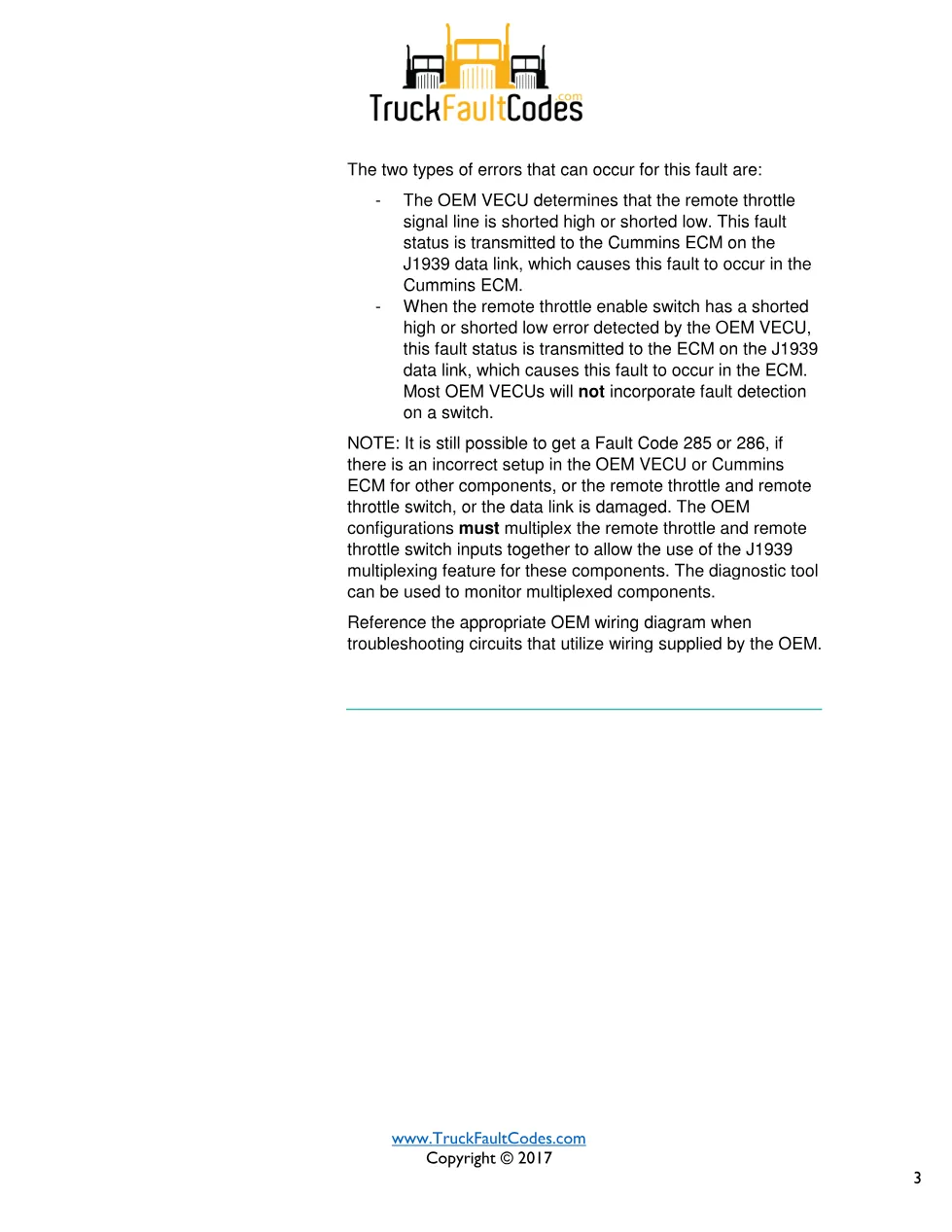 Cummins fault 288 diagnostic procedure – SAE J1939 MULTIPLEXING - page 3 is available after signing in