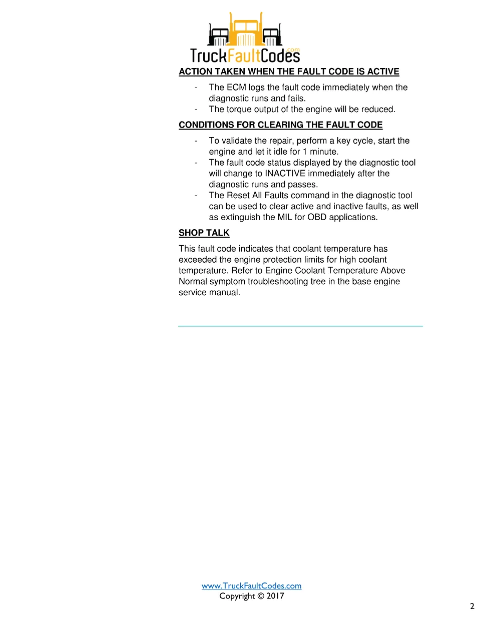 Cummins fault 2963 diagnostic procedure – ENGINE COOLANT – PDF - preview page 2 of 3