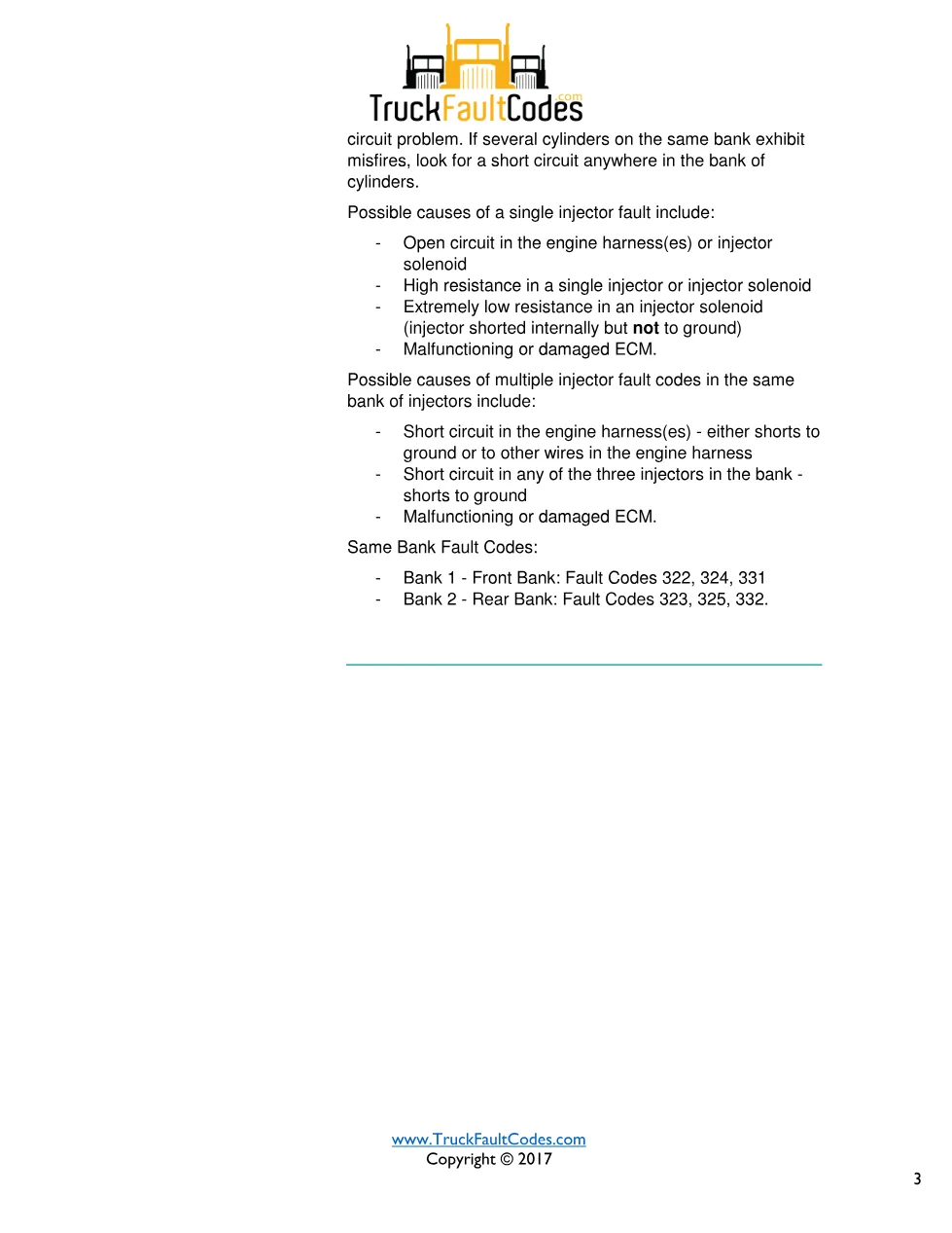 Cummins fault 322 diagnostic procedure – INJECTOR SOLENOID DRIVER - page 3 is available after signing in