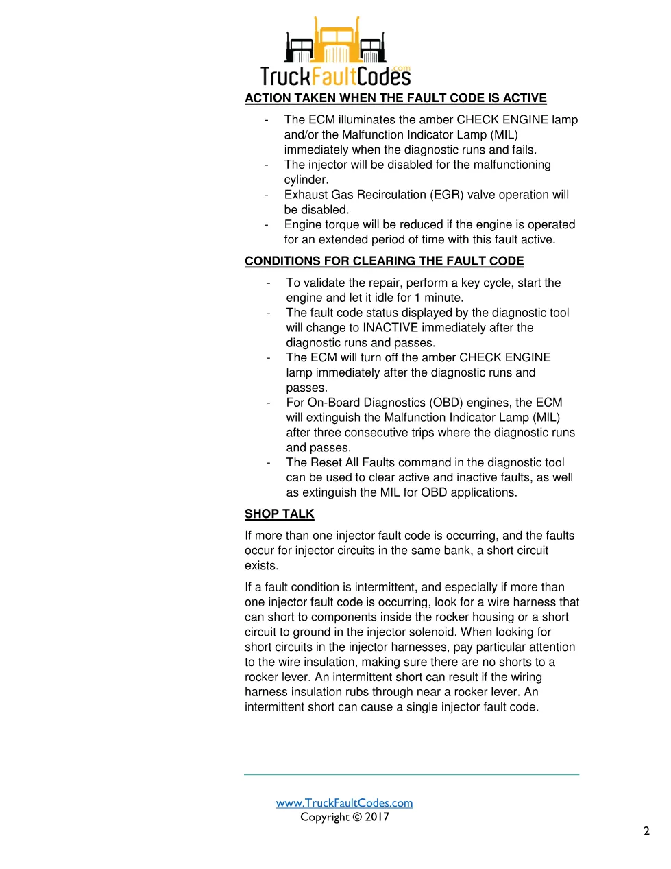 Cummins fault 324 diagnostic procedure – INJECTOR SOLENOID DRIVER - preview page 2 of 3