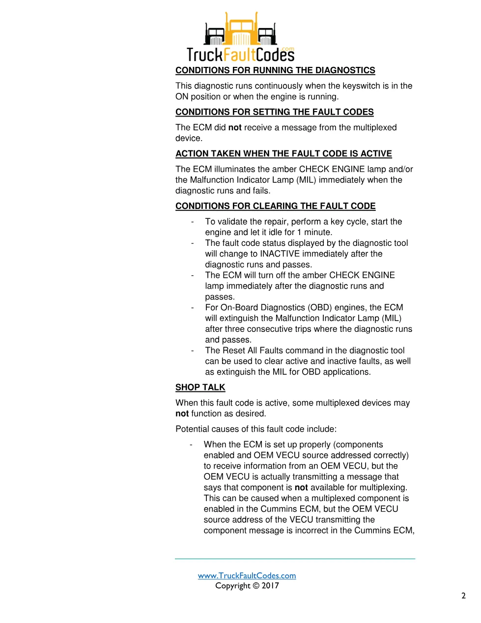 Cummins fault 3488 diagnostic procedure – ANTI-LOCK BRAKING (ABS) - preview page 2 of 3