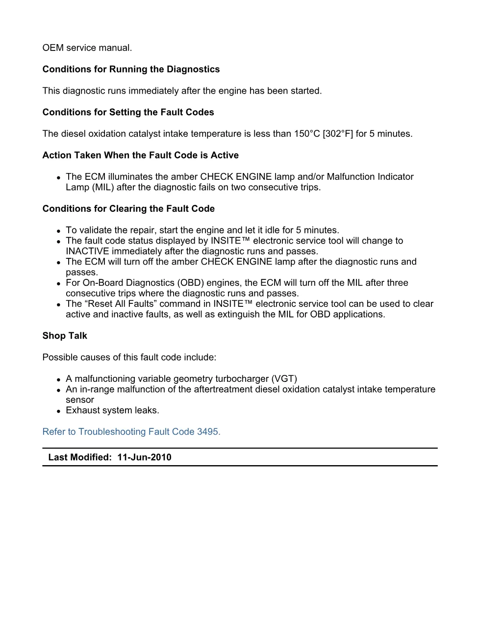 Cummins fault 3495 troubleshooting manual — Code 3495 — PDF, 18 - preview page 2 of 3