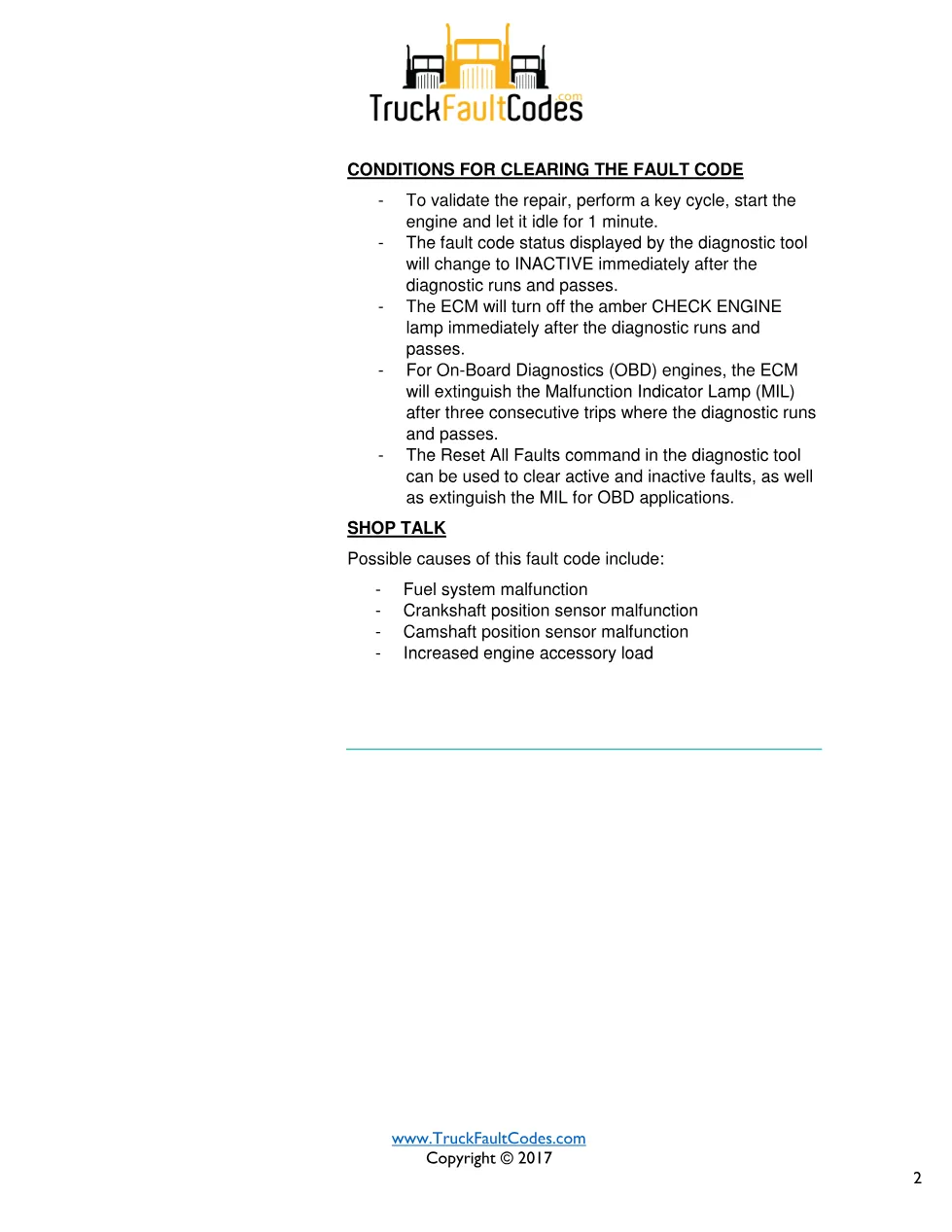 Cummins fault 3716 diagnostic procedure – ENGINE SPEED AT IDLE - preview page 2 of 3