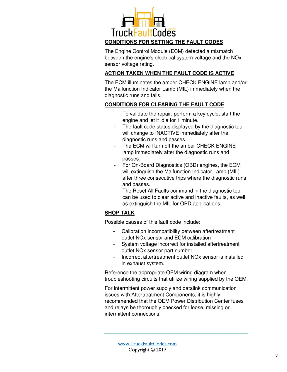 Cummins fault 3717 diagnostic procedure – AFTERTREATMENT OUTLET - preview page 2 of 3