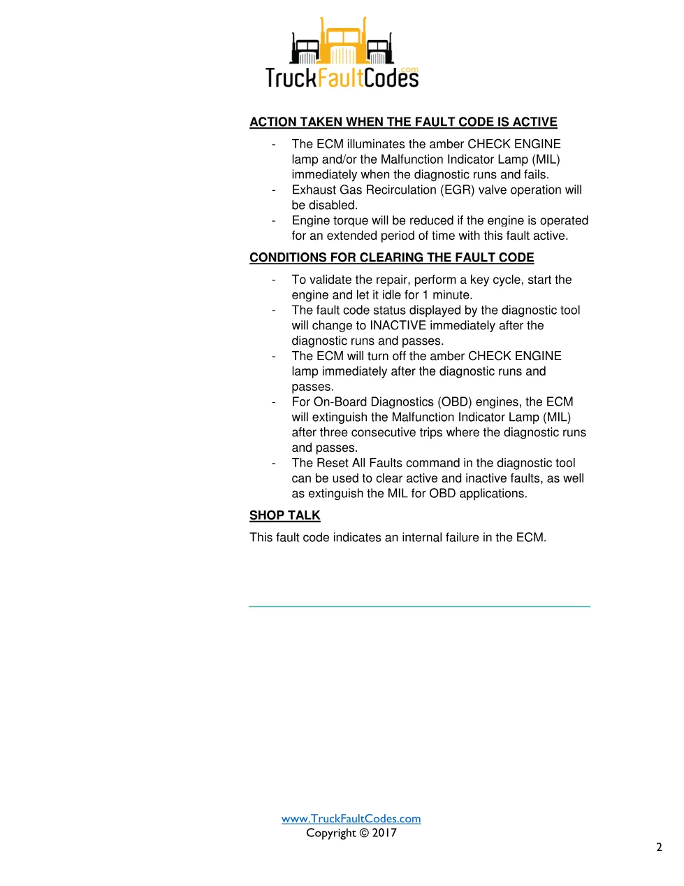 Cummins fault 3724 diagnostic procedure – BATTERY 1 VOLTAGE – PDF - preview page 2 of 3