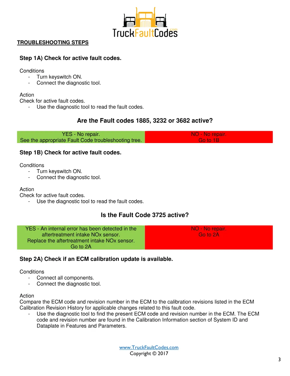 Cummins fault 3725 diagnostic procedure – AFTERTREATMENT INTAKE - page 3 is available after signing in