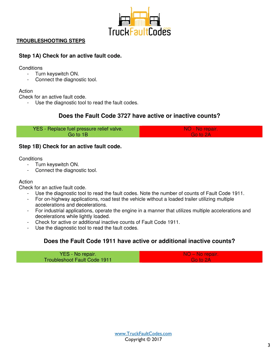 Cummins fault 3727 diagnostic procedure – HIGH-PRESSURE COMMON - page 3 is available after signing in