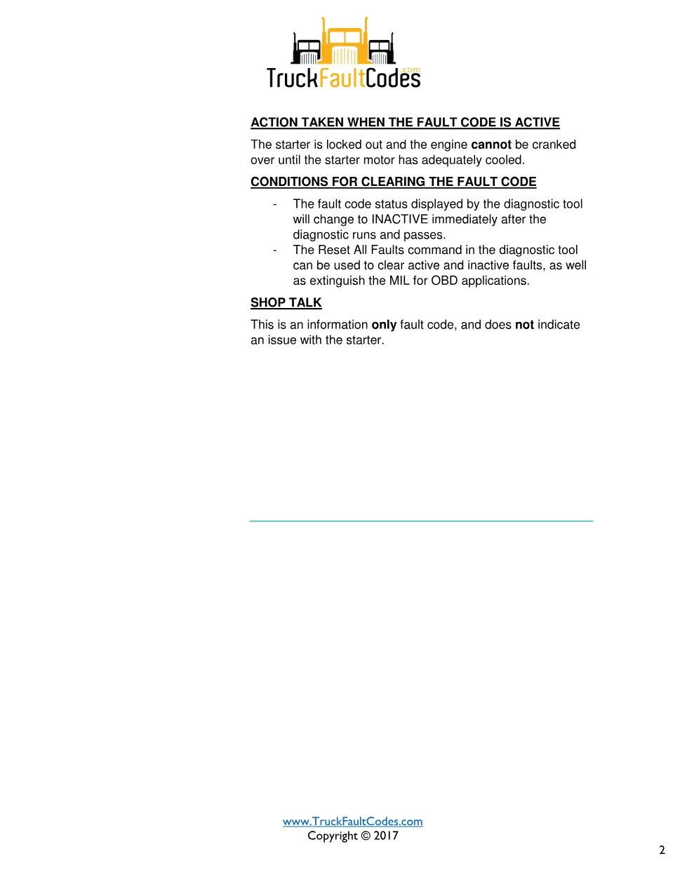 Cummins fault 3737 diagnostic procedure – ENGINE STARTER MODE - preview page 2 of 3