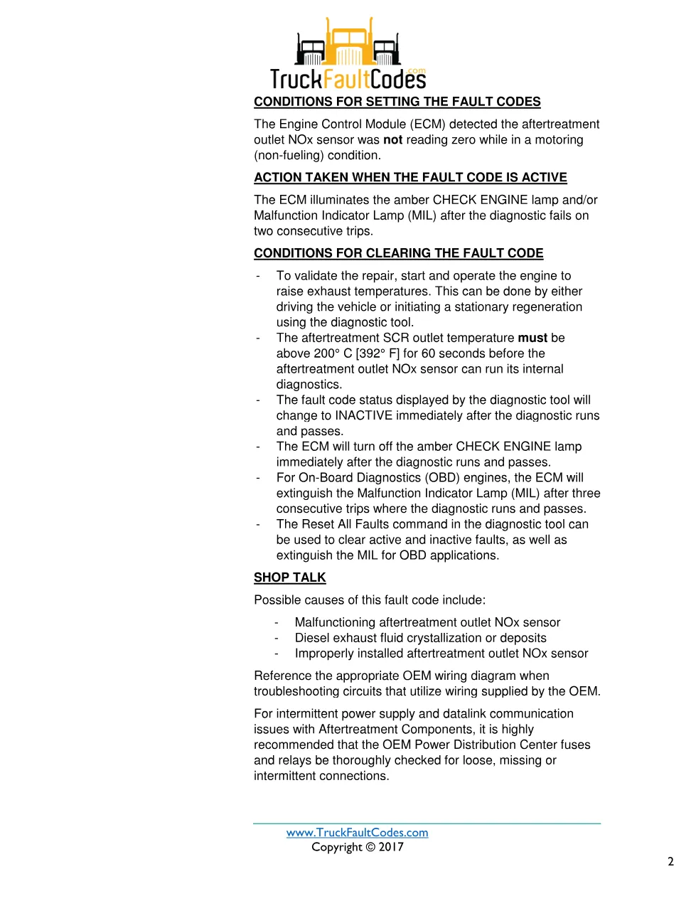 Cummins fault 3749 diagnostic procedure – AFTERTREATMENT OUTLET - preview page 2 of 3