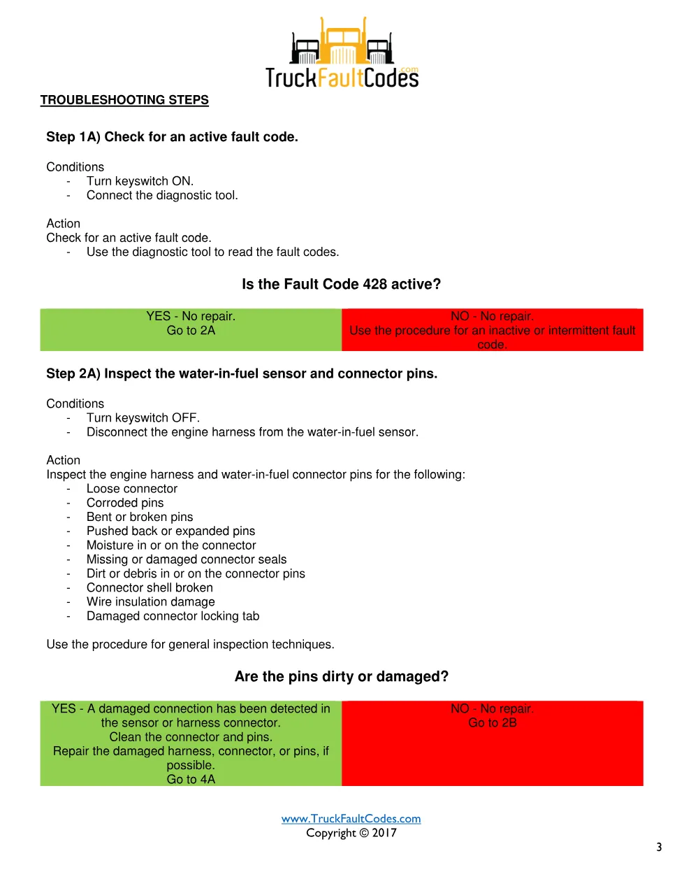 Cummins fault 428 diagnostic procedure – WATER-IN-FUEL INDICATOR - page 3 is available after signing in