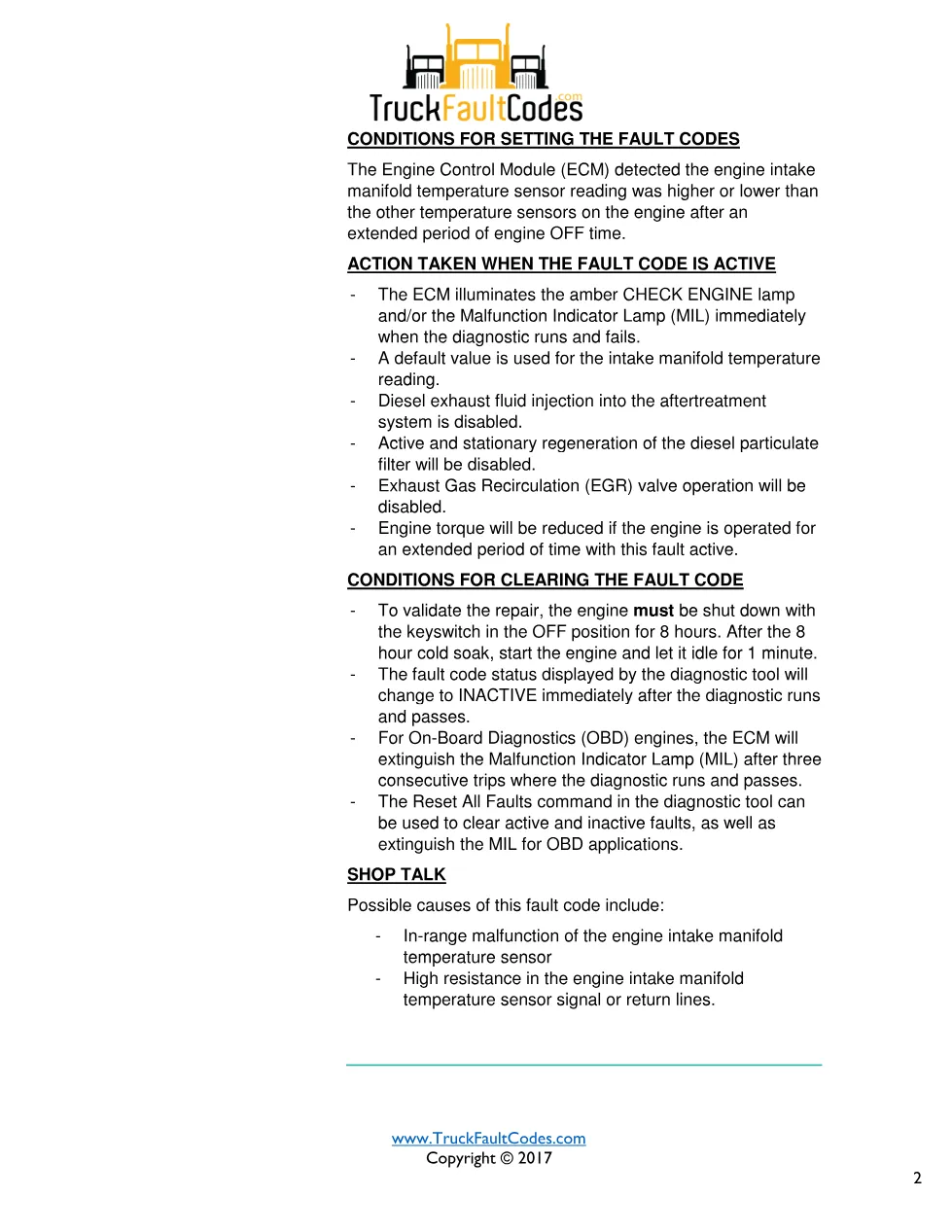 Cummins fault 436 diagnostic procedure – INTAKE MANIFOLD 1 – PDF - preview page 2 of 3