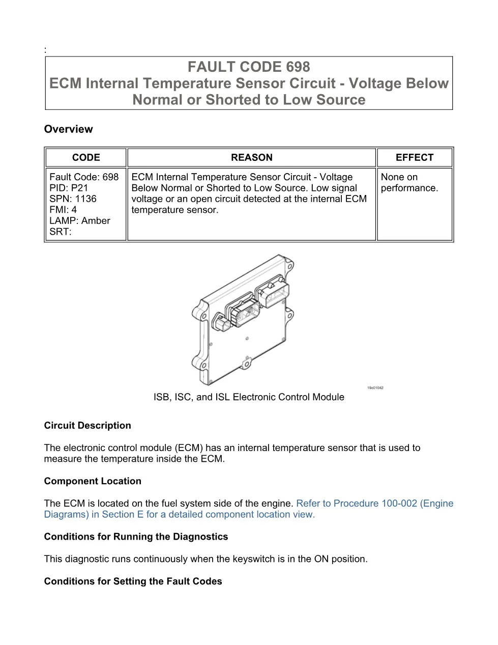 Cummins fault 698 Troubleshooting — Code 698 PDF, 5 pages – Guide - preview page 1 of 3