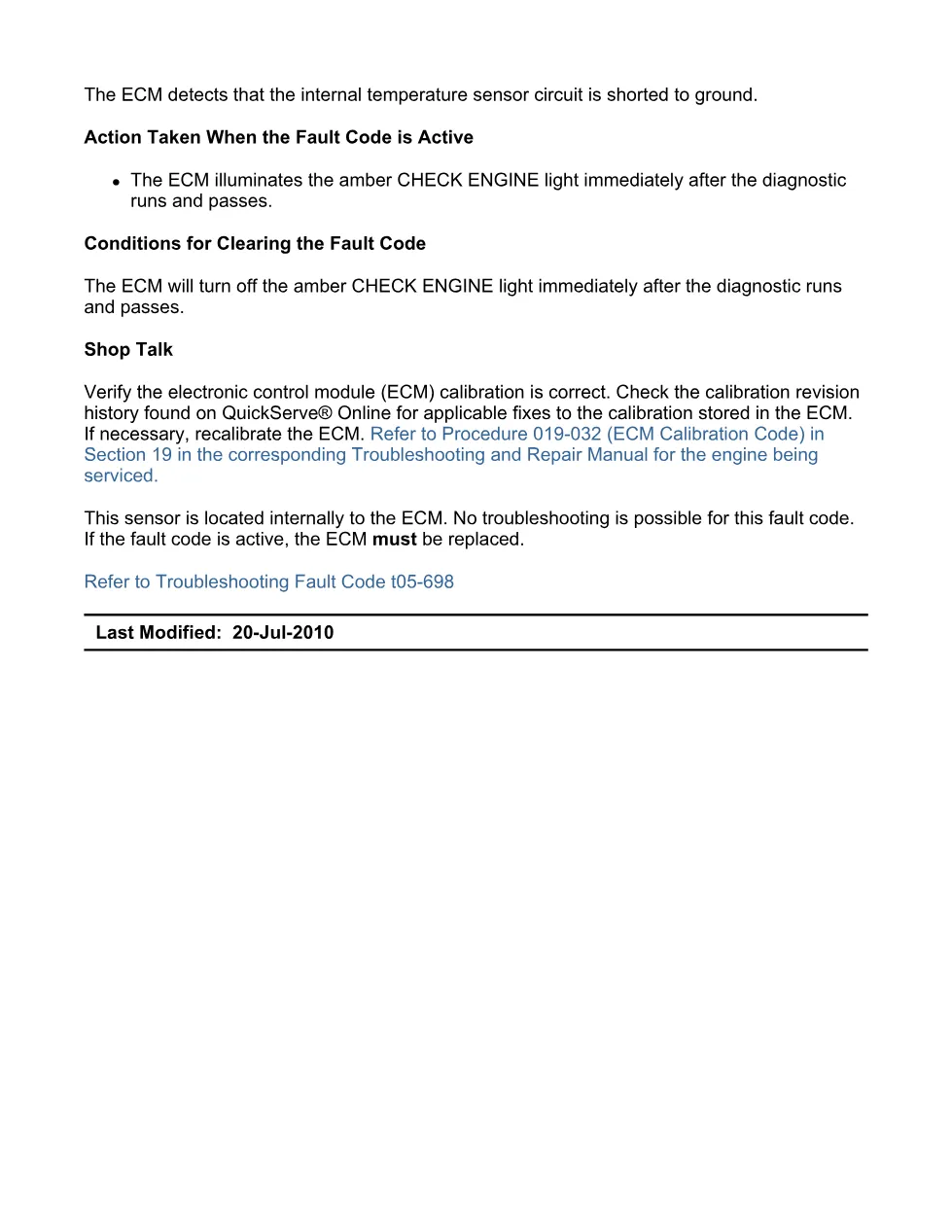 Cummins fault 698 Troubleshooting — Code 698 PDF, 5 pages – Guide - preview page 2 of 3