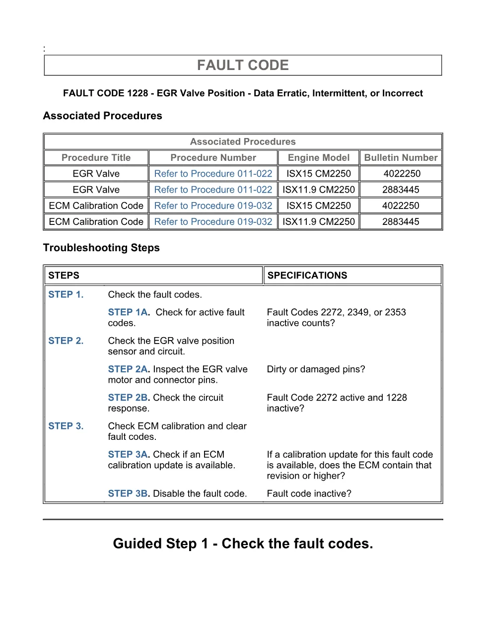 Cummins Fault Code 1228: EGR valve position erratic — ISX11.9 - page 3 is available after signing in