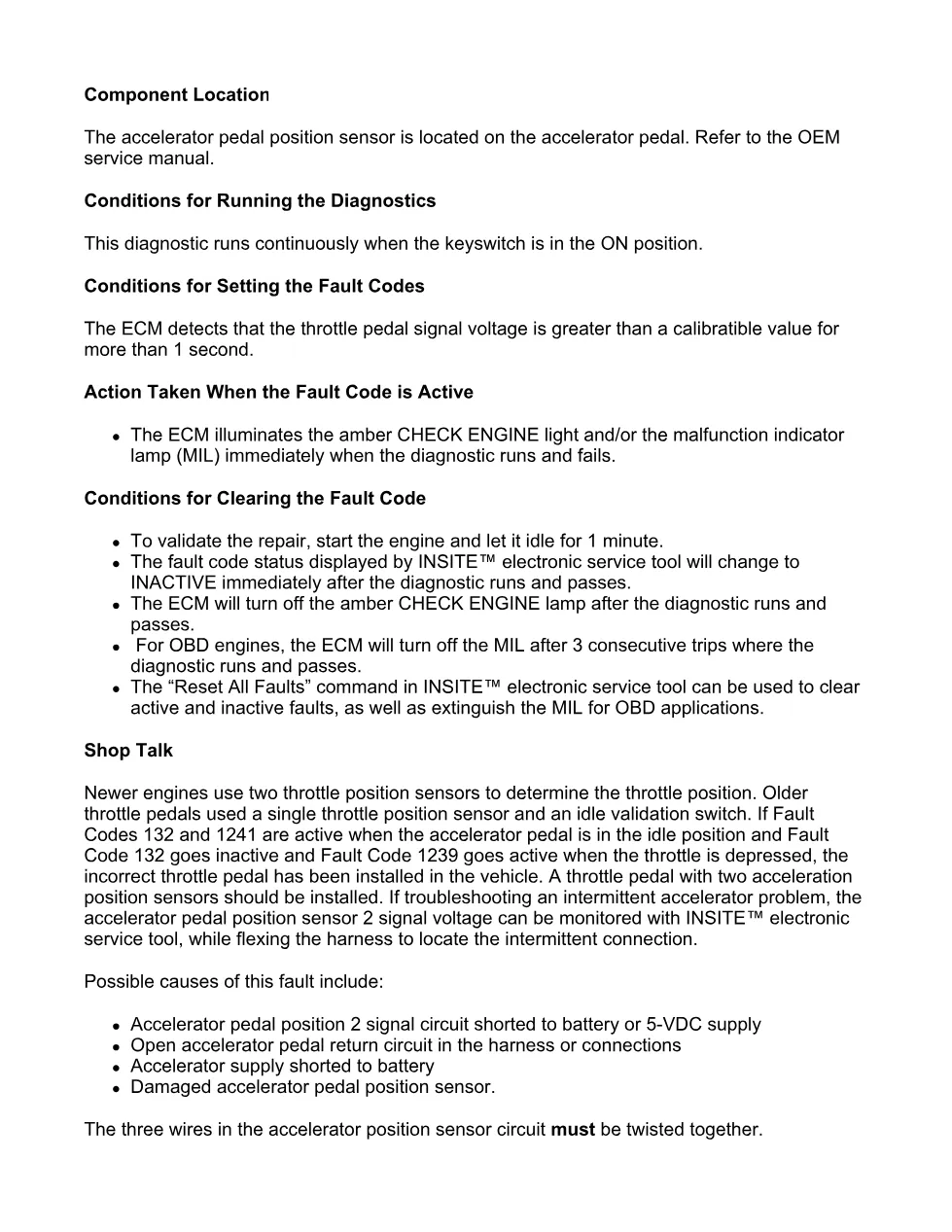 Cummins Fault Code 1239: Accelerator sensor 2 high voltage - preview page 2 of 6