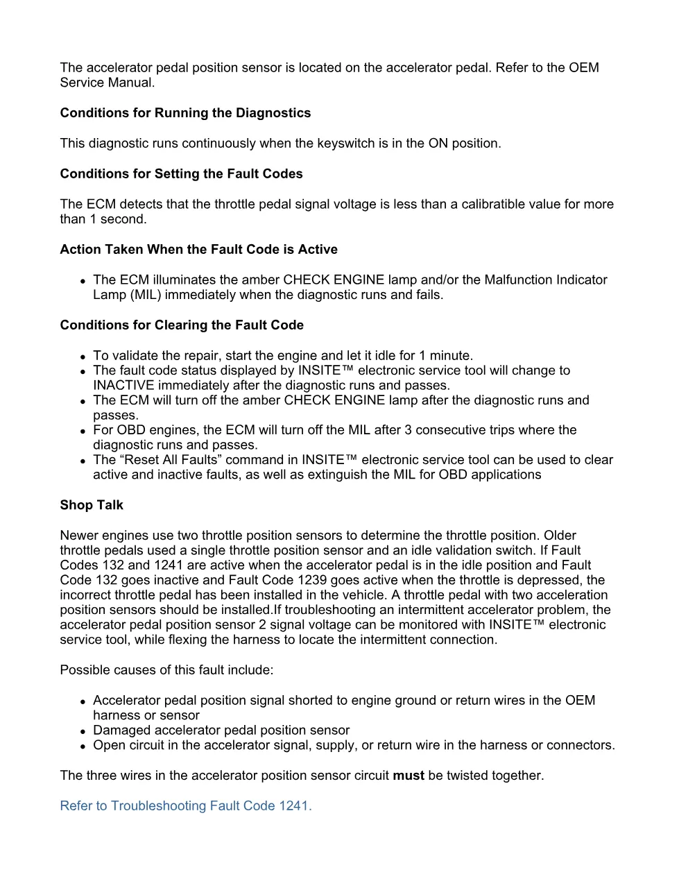 Cummins Fault Code 1241: Accelerator sensor 2 low voltage – Guide - preview page 2 of 6