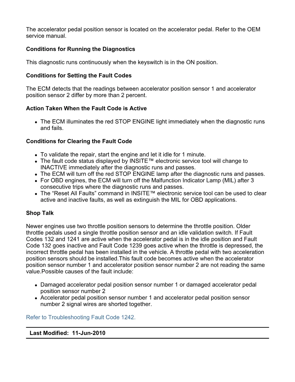 Cummins Fault Code 1242 — Accelerator Pedal Position Sensor — SPN - preview page 2 of 6
