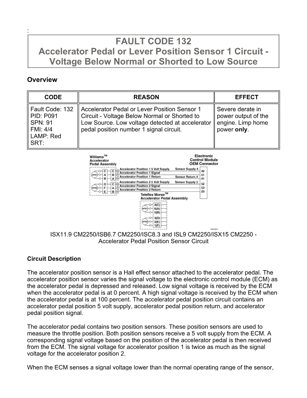 Cummins fault code 132 manual — Accelerator Pedal or Lever – PDF - preview page 1 of 6