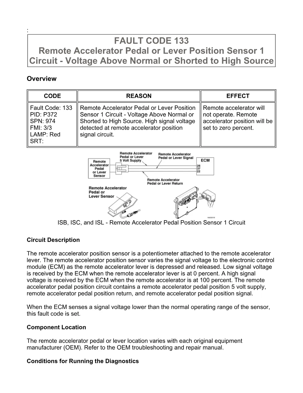 Cummins fault code 133 Troubleshooting Manual — ISB6.7 CM2150 - preview page 1 of 3