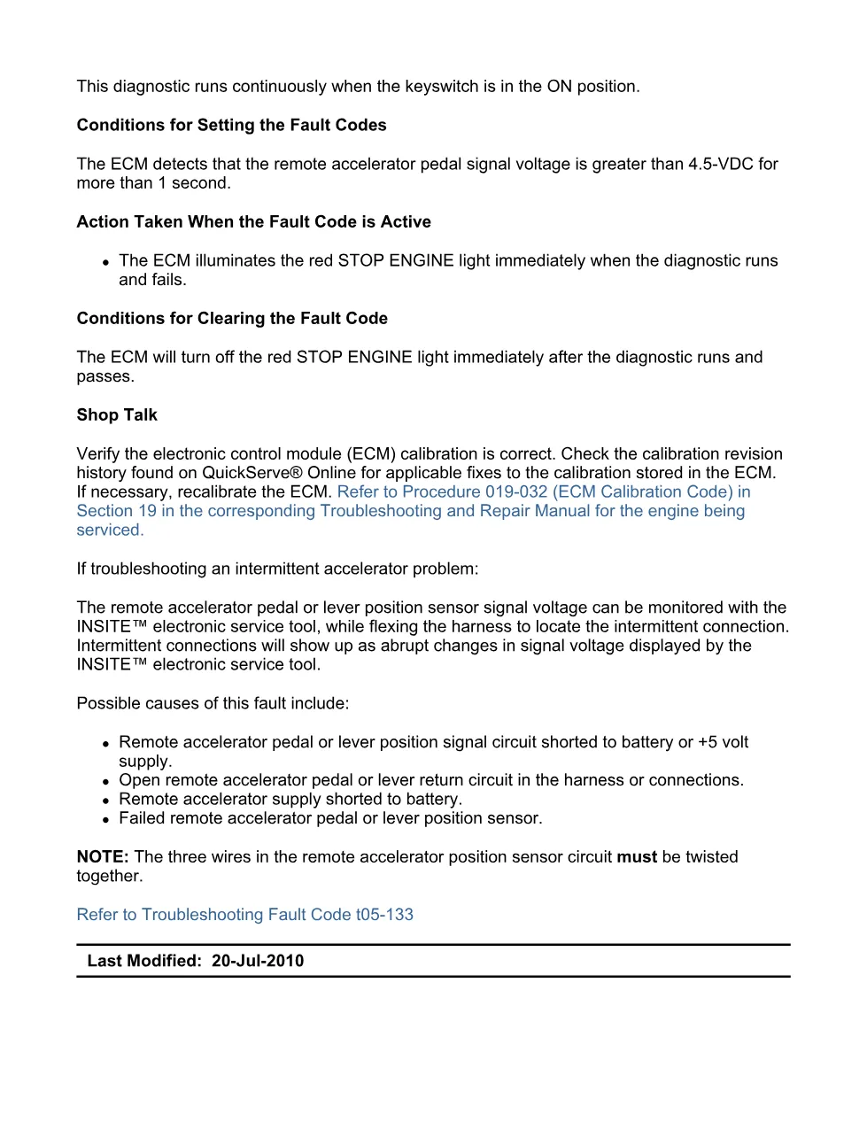 Cummins fault code 133 Troubleshooting Manual — ISB6.7 CM2150 - preview page 2 of 3