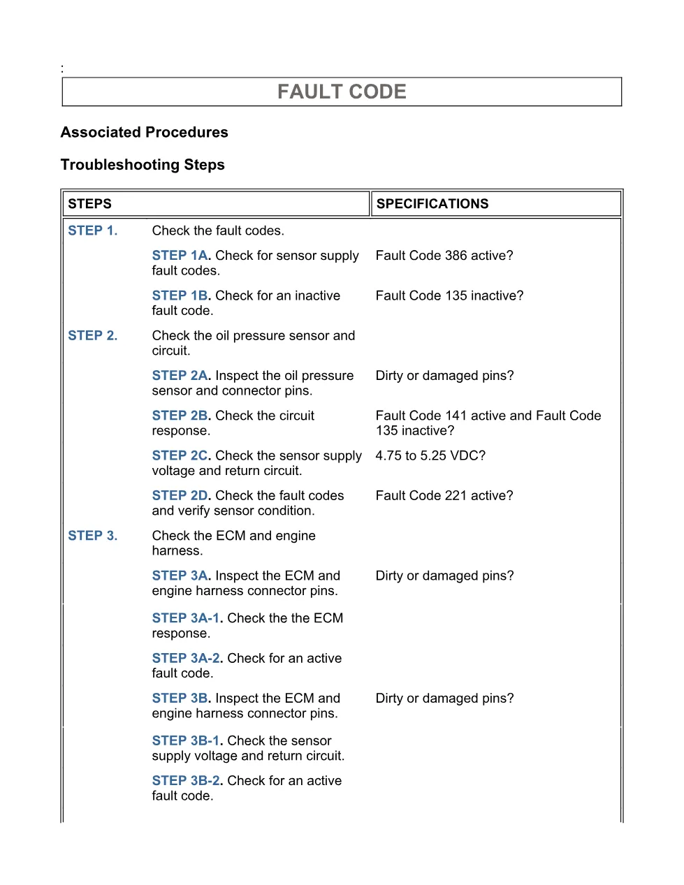 Cummins fault code 135 Troubleshooting Manual — Code 135 — PDF, - page 3 is available after signing in