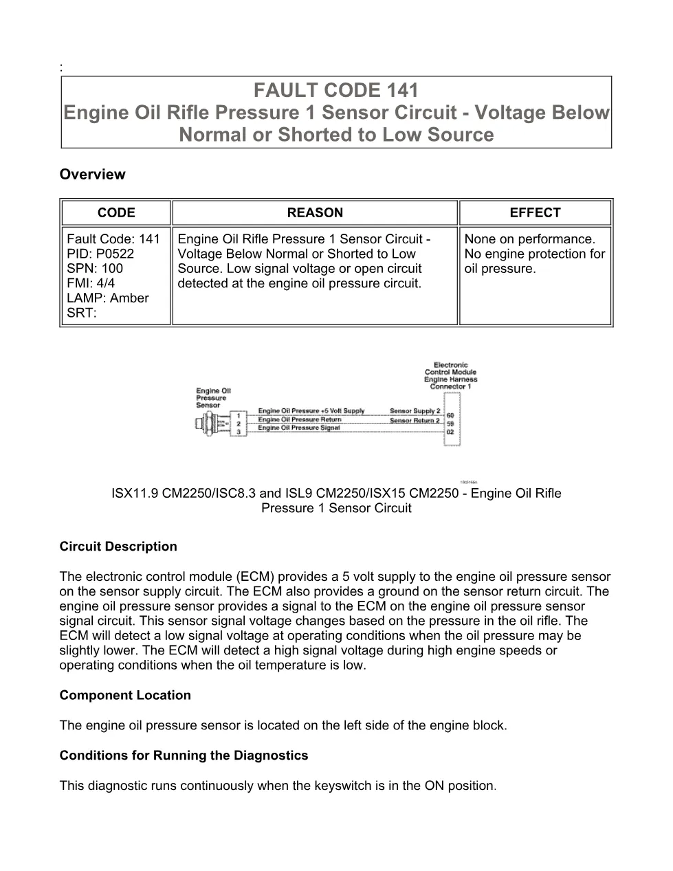 Cummins fault code 141 manual — Engine Oil Rifle Pressure 1 – PDF - preview page 1 of 6